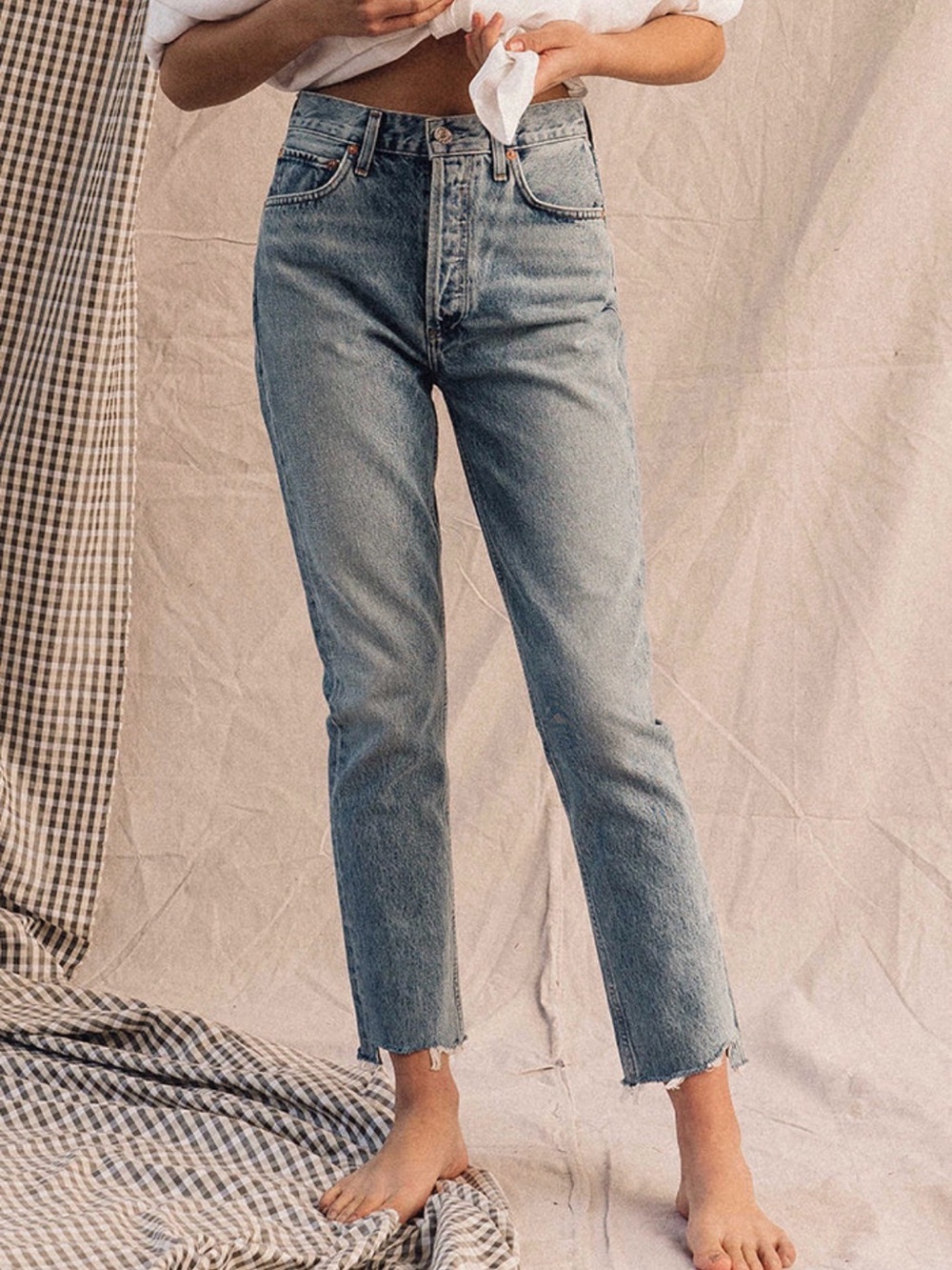 AGOLDE Riley High Rise Jeans — Size 27 — Zephyr